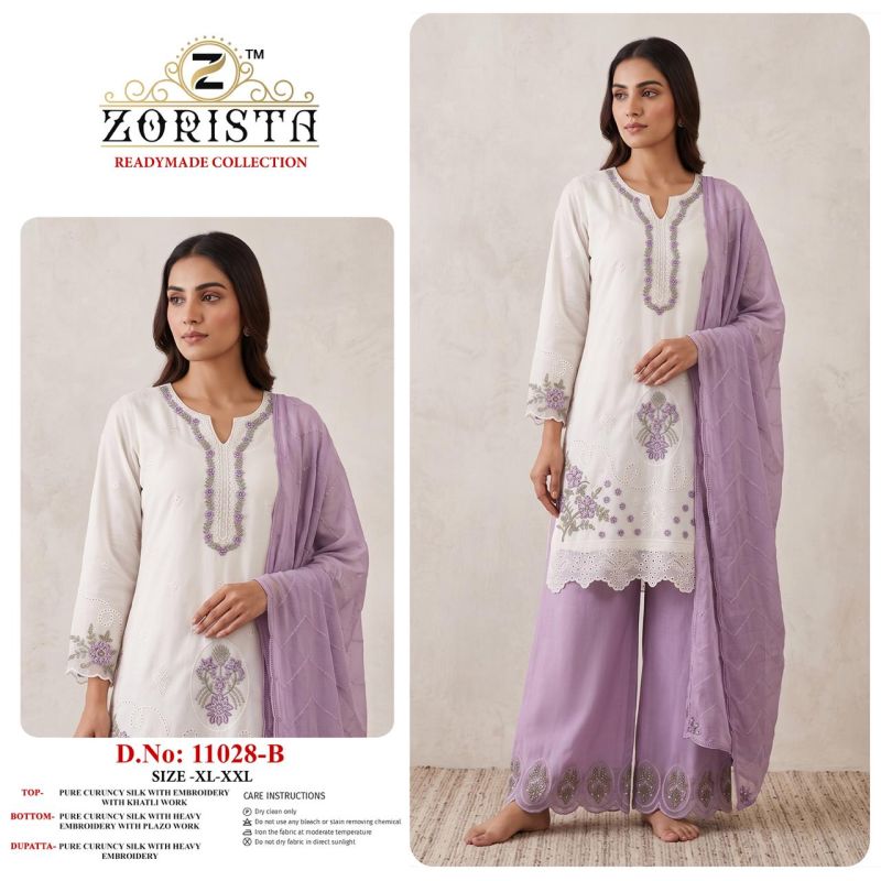 Zorista 11028 A To D Cruncy Silk Embroidered Salwar Kameez