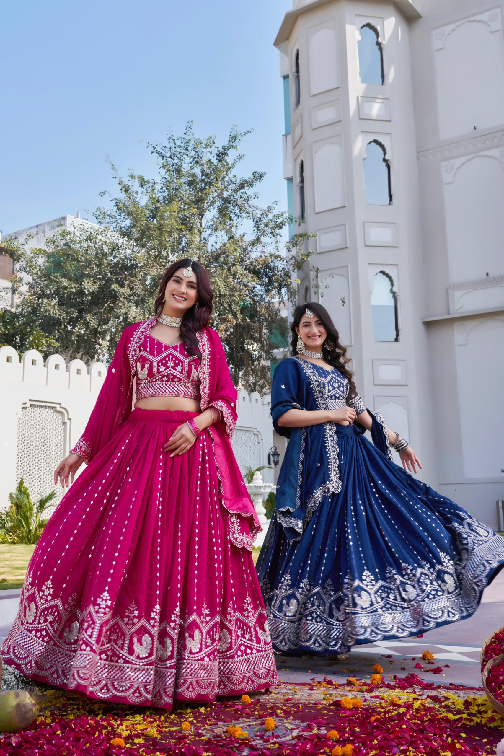 Lekha Prisha Ram 151 Pure Vichitra Embroidery Sequins Thread Work Lehenga Choli — Wholesale Lehenga wholesale from Surat — view 12