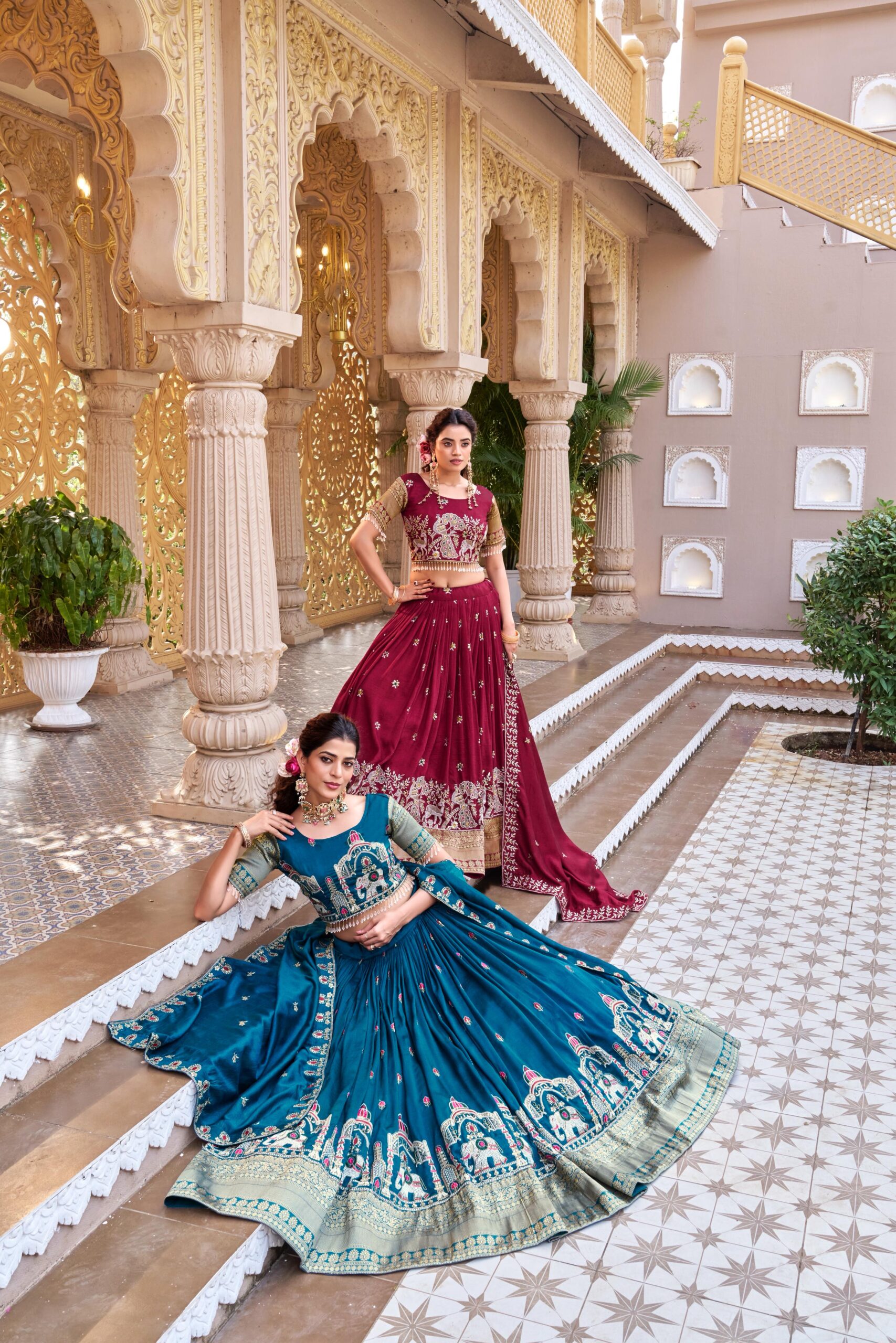 Lekha Prisha Ram 163 Pure Vichitra Embroidery Sequins Work Lehenga Choli — Singles wholesale from Surat — view 8