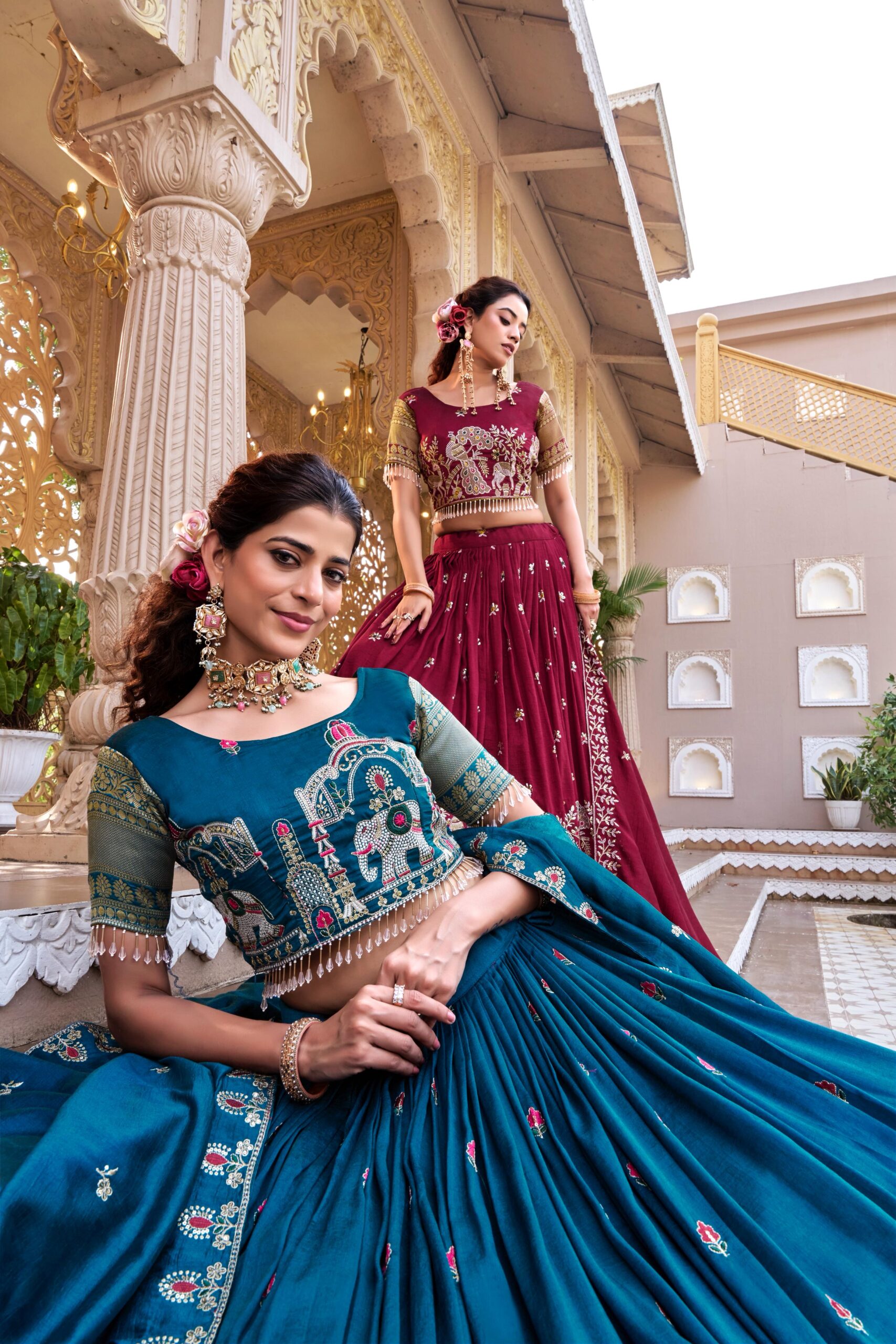 Lekha Prisha Ram 163 Pure Vichitra Embroidery Sequins Work Lehenga Choli — Singles wholesale from Surat — view 11