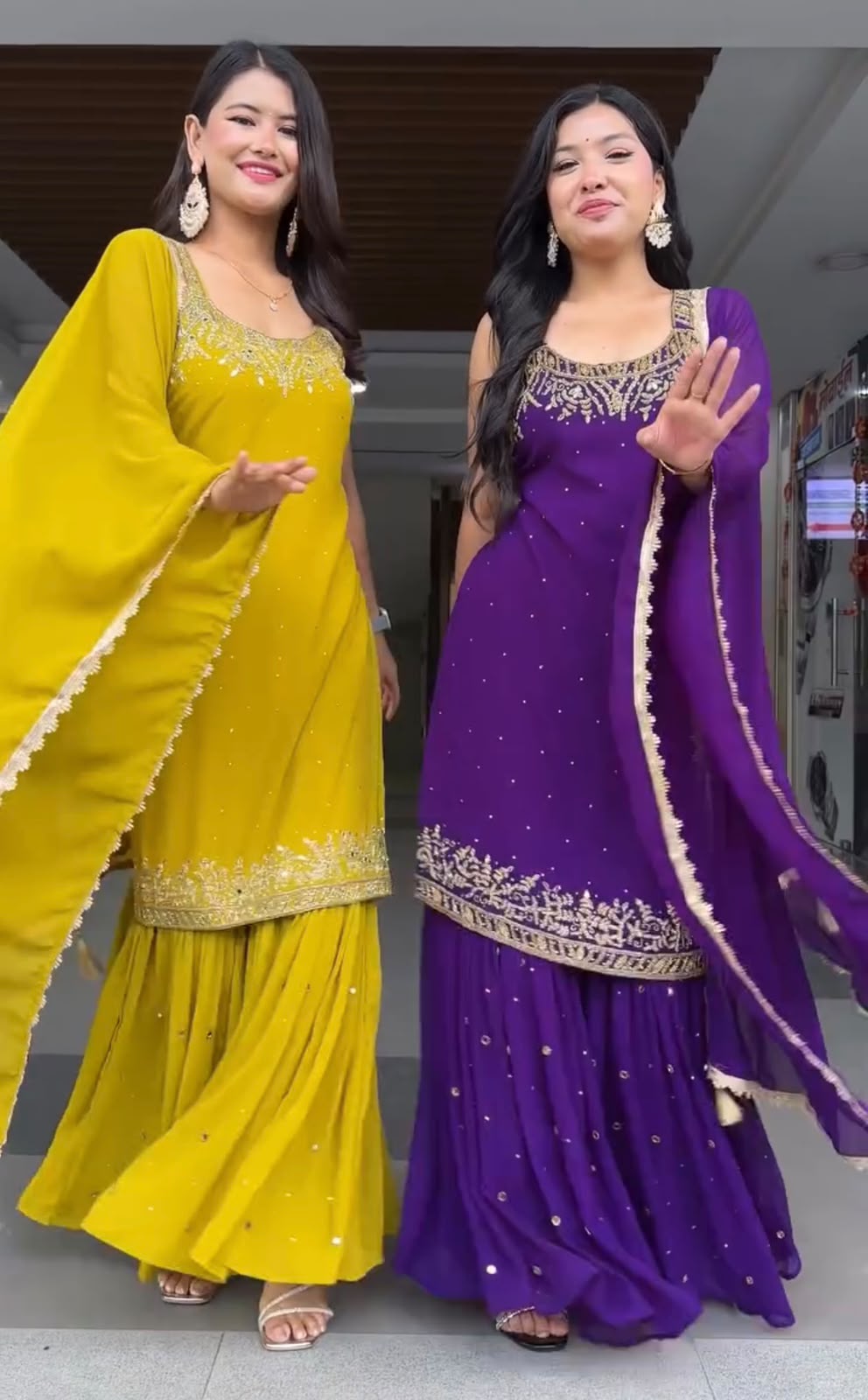 Lady Lado Pd 1133 Faux Georgette Top Bottom With Dupatta Set — Wholesale Kurtis, Vardan Ethnic wholesale from Surat — view 2