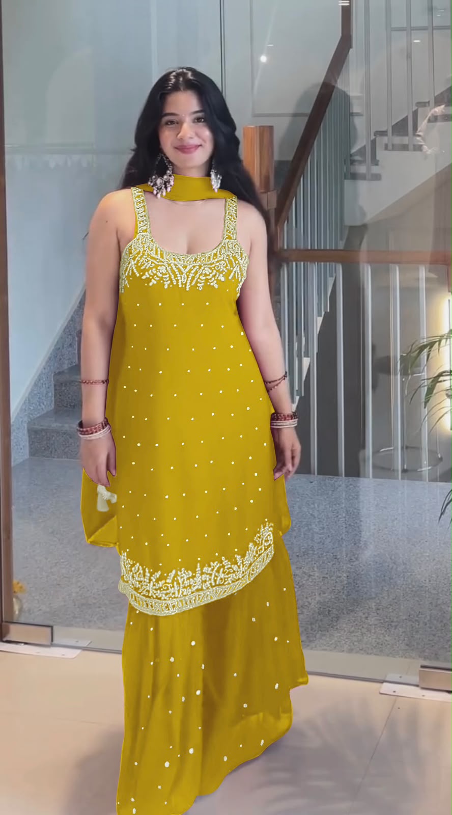 Lady Lado Pd 1133 Faux Georgette Top Bottom With Dupatta Set