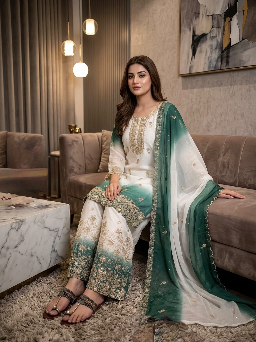 Lady Lado Pd 1133 Faux Georgette Top Bottom With Dupatta Set — Wholesale Kurtis, Vardan Ethnic wholesale from Surat — view 4