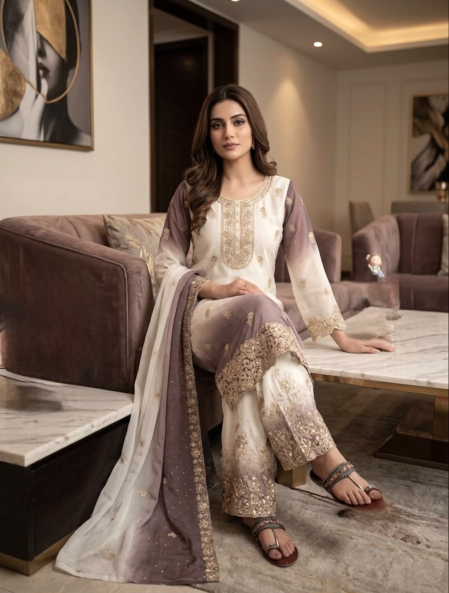 Lady Lado Pd 1133 Faux Georgette Top Bottom With Dupatta Set — Wholesale Kurtis, Vardan Ethnic wholesale from Surat — view 7