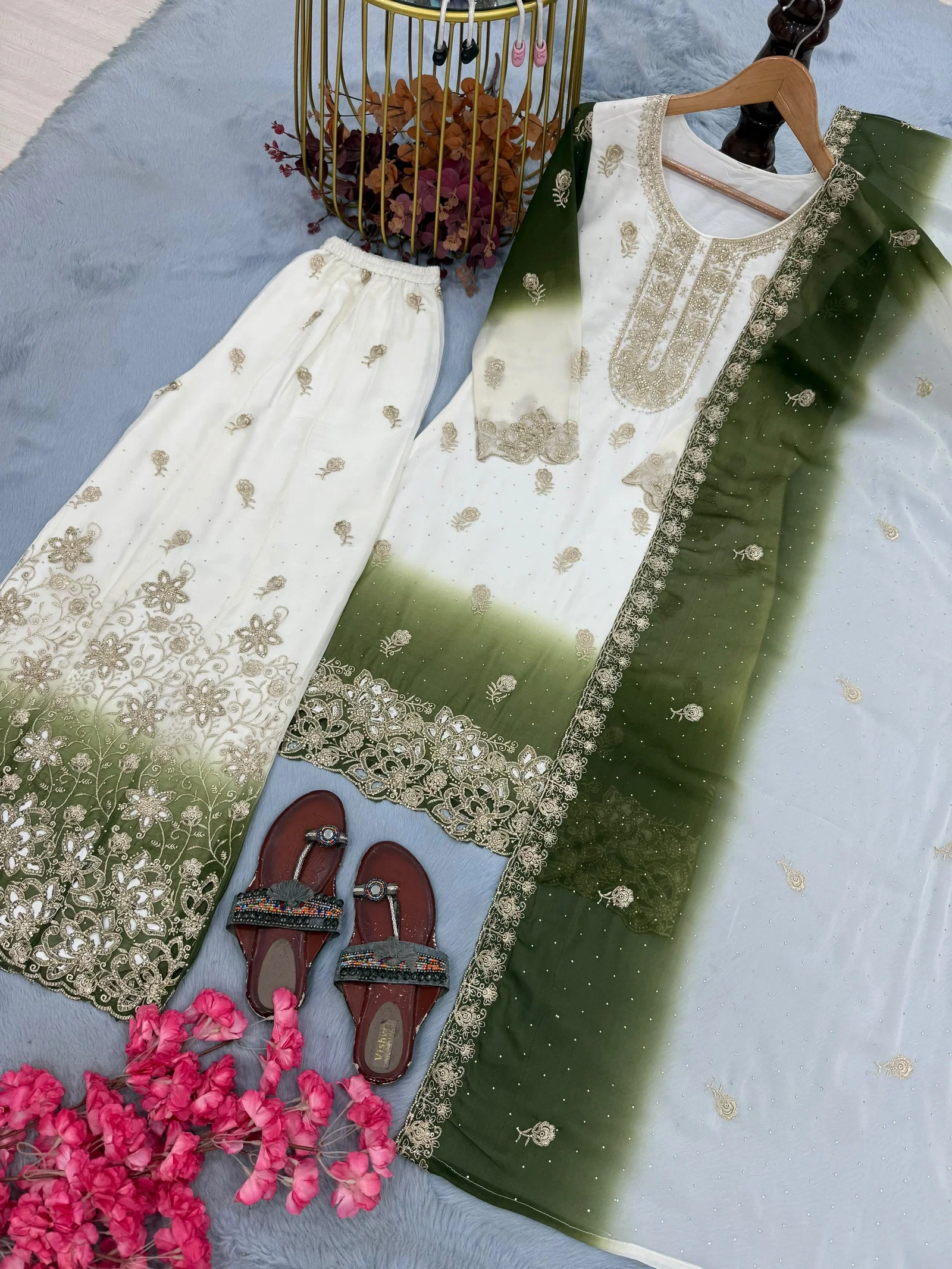Lady Lado Pd 1133 Faux Georgette Top Bottom With Dupatta Set — Wholesale Kurtis, Vardan Ethnic wholesale from Surat — Photo 8