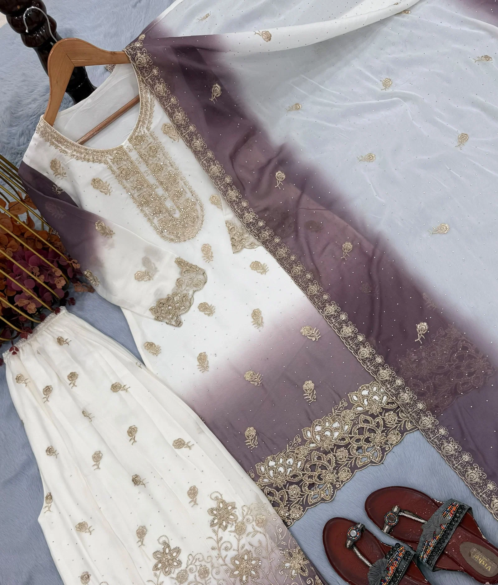 Lady Lado Pd 1133 Faux Georgette Top Bottom With Dupatta Set — Wholesale Kurtis, Vardan Ethnic wholesale from Surat — Photo 10