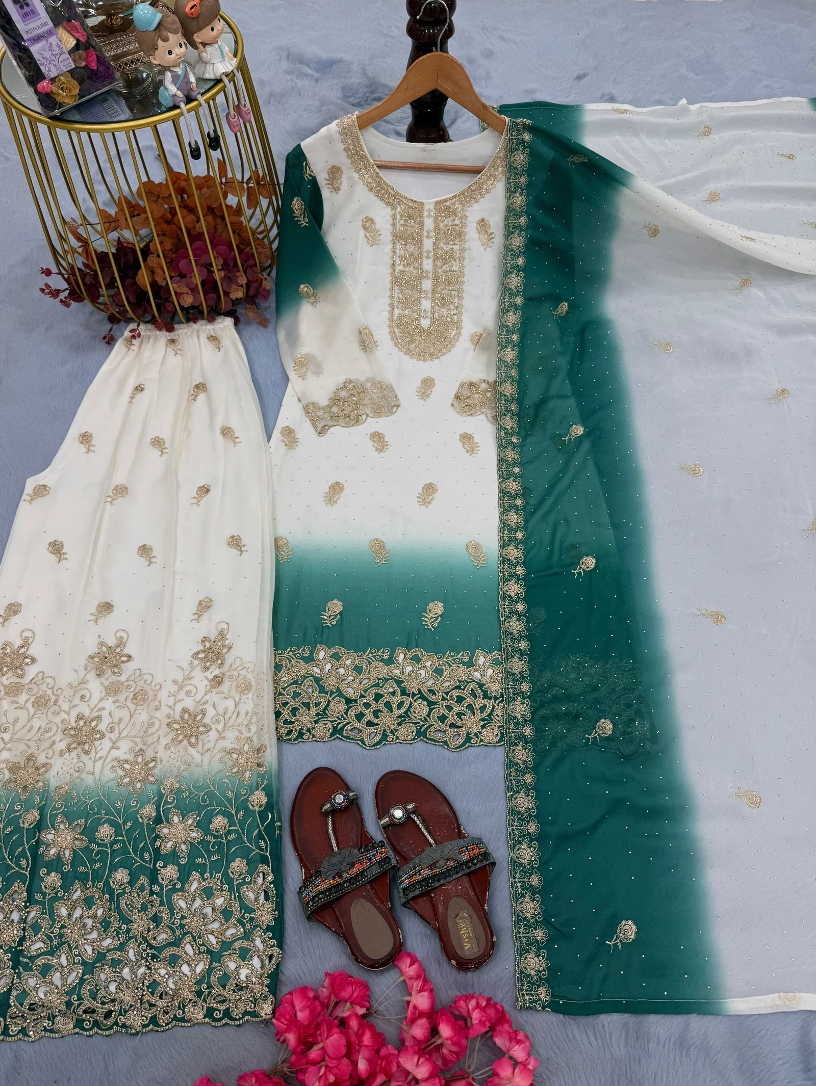 Lady Lado Pd 1133 Faux Georgette Top Bottom With Dupatta Set — Wholesale Kurtis, Vardan Ethnic wholesale from Surat — Photo 2