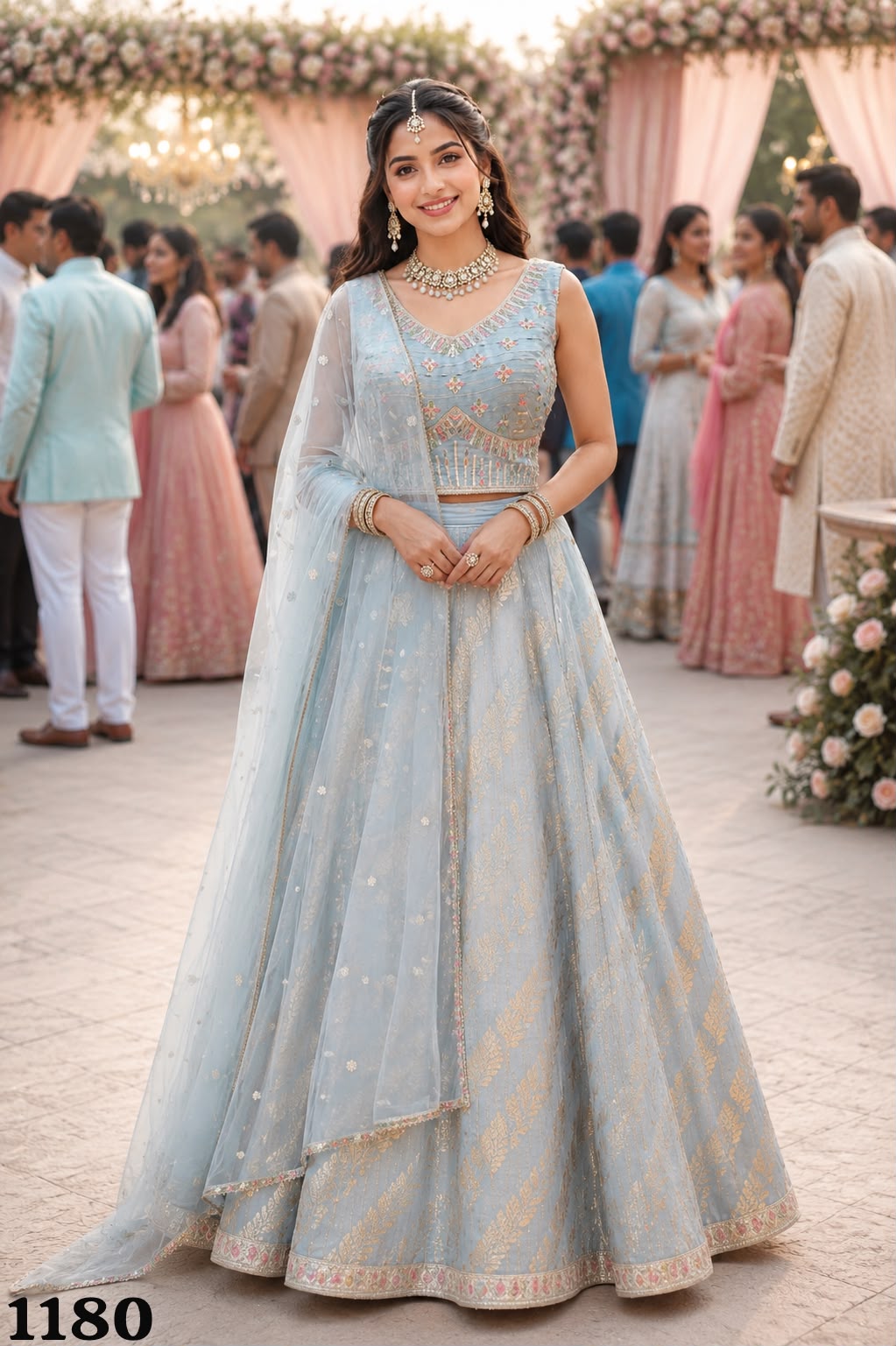 Mrudangi Hirni Premium Pure Viscose Additional Work Lehenga Choli