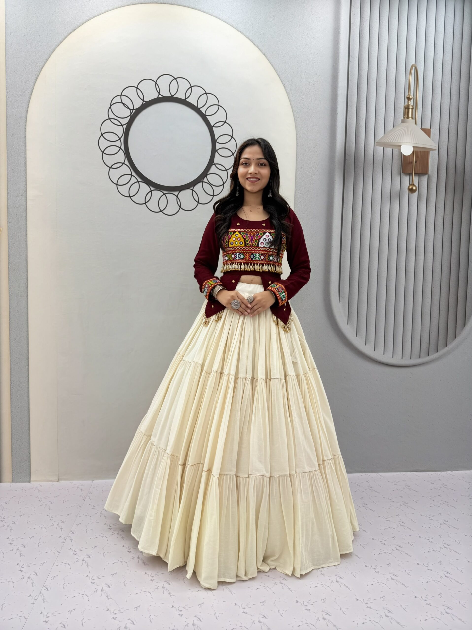 Lekha Prisha Ram 189 Pure Cotton Lehenga With Hand Work Choli