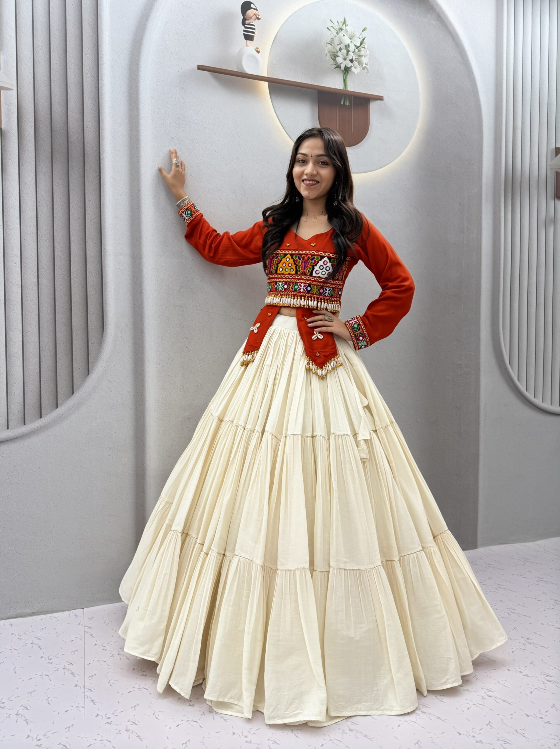 Lekha Prisha Ram 189 Pure Cotton Lehenga With Hand Work Choli — Wholesale Lehenga wholesale from Surat — view 3