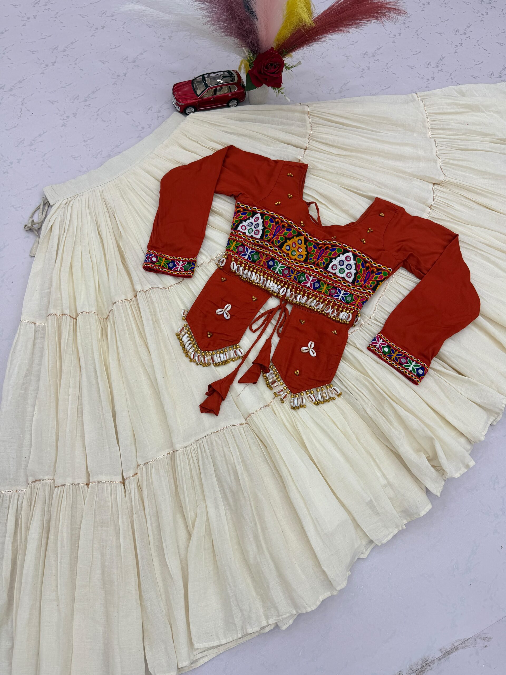 Lekha Prisha Ram 189 Pure Cotton Lehenga With Hand Work Choli — Wholesale Lehenga wholesale from Surat — view 5