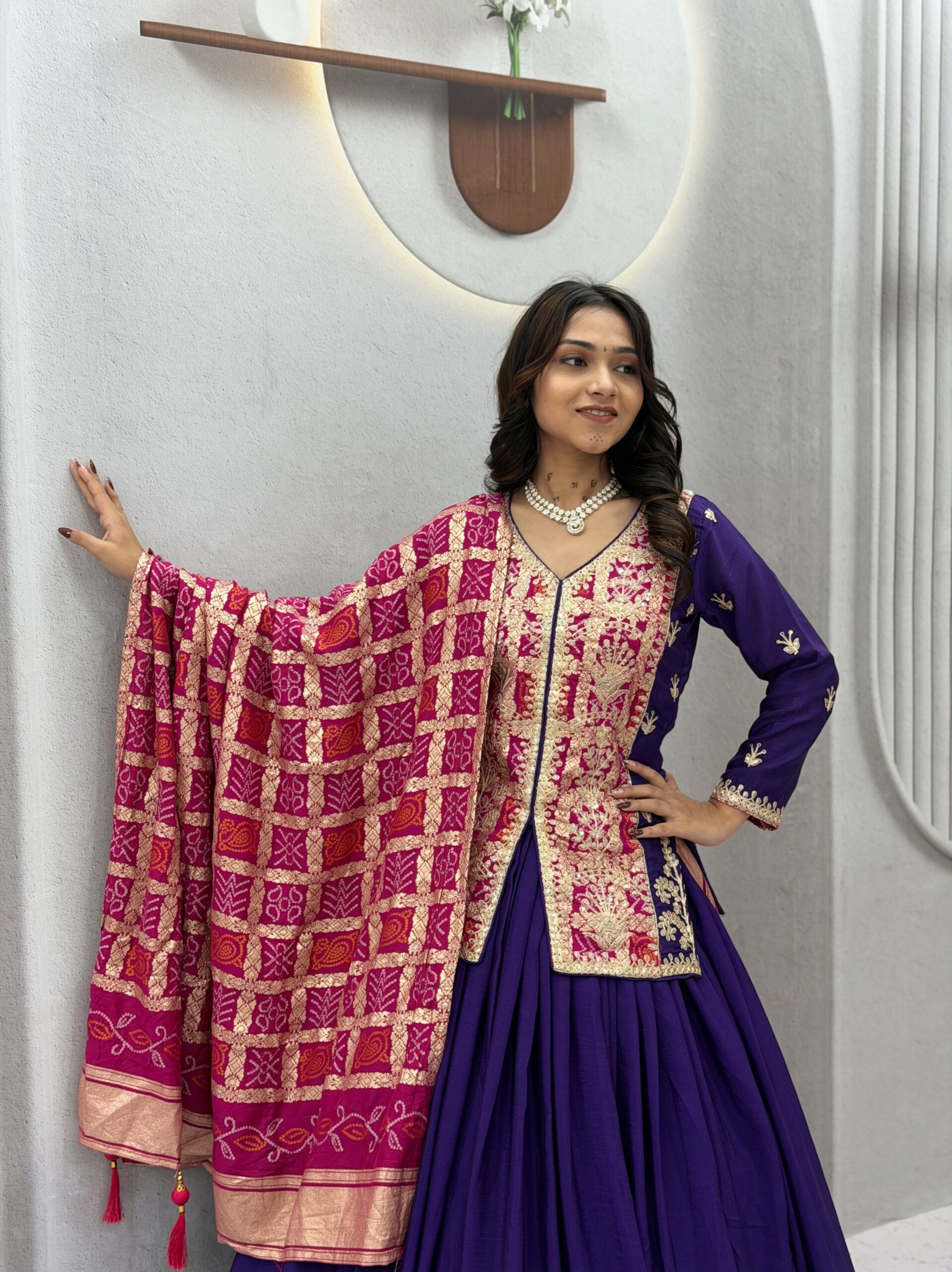 lekha Prisha Ram 190 Chinon Silk Heavy Embroidery Coading Sequins Work Kurti With Lehenga — Wholesale Lehenga wholesale from Surat — view 7
