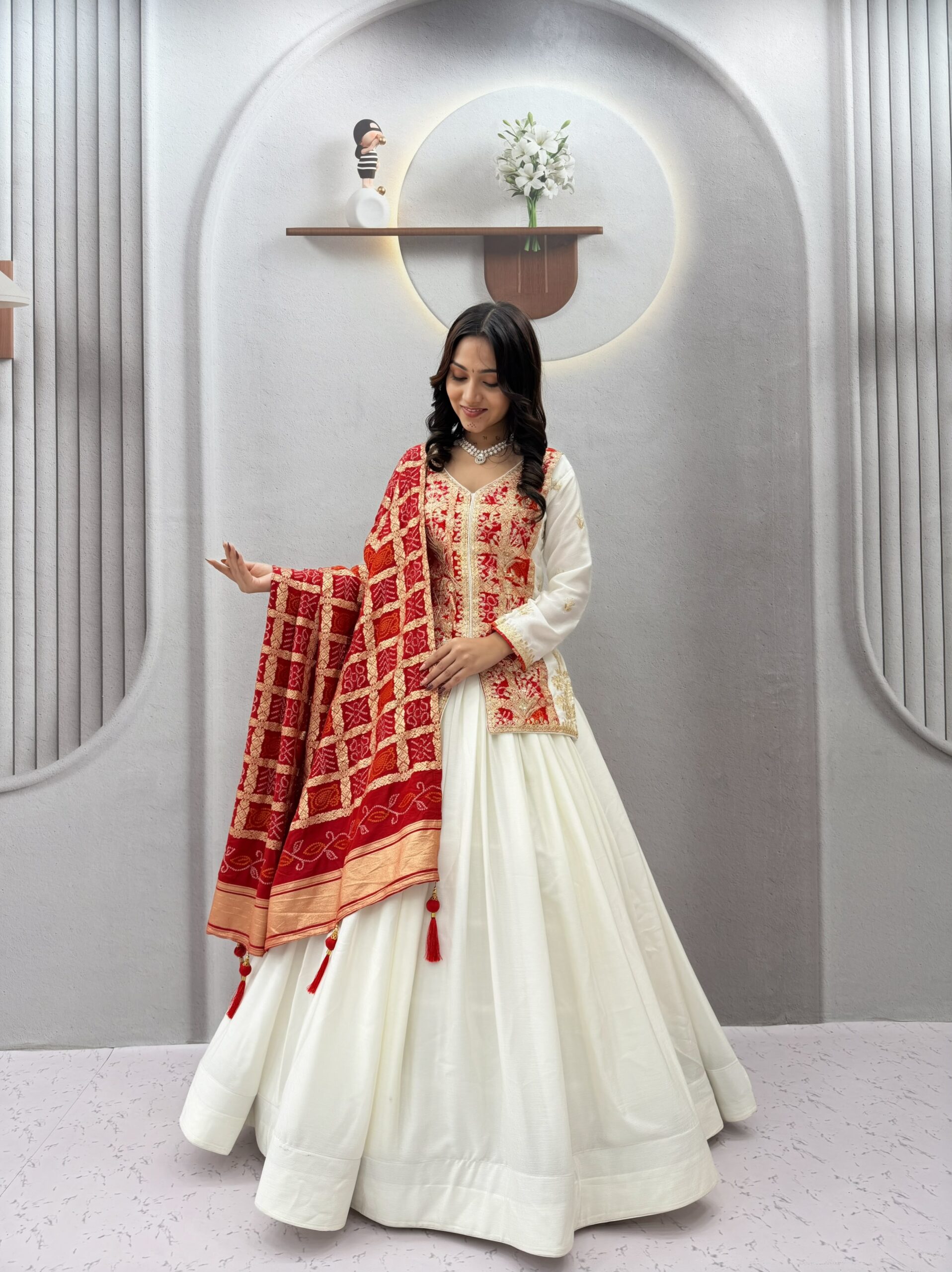 lekha Prisha Ram 190 Chinon Silk Heavy Embroidery Coading Sequins Work Kurti With Lehenga — Wholesale Lehenga wholesale from Surat — view 2