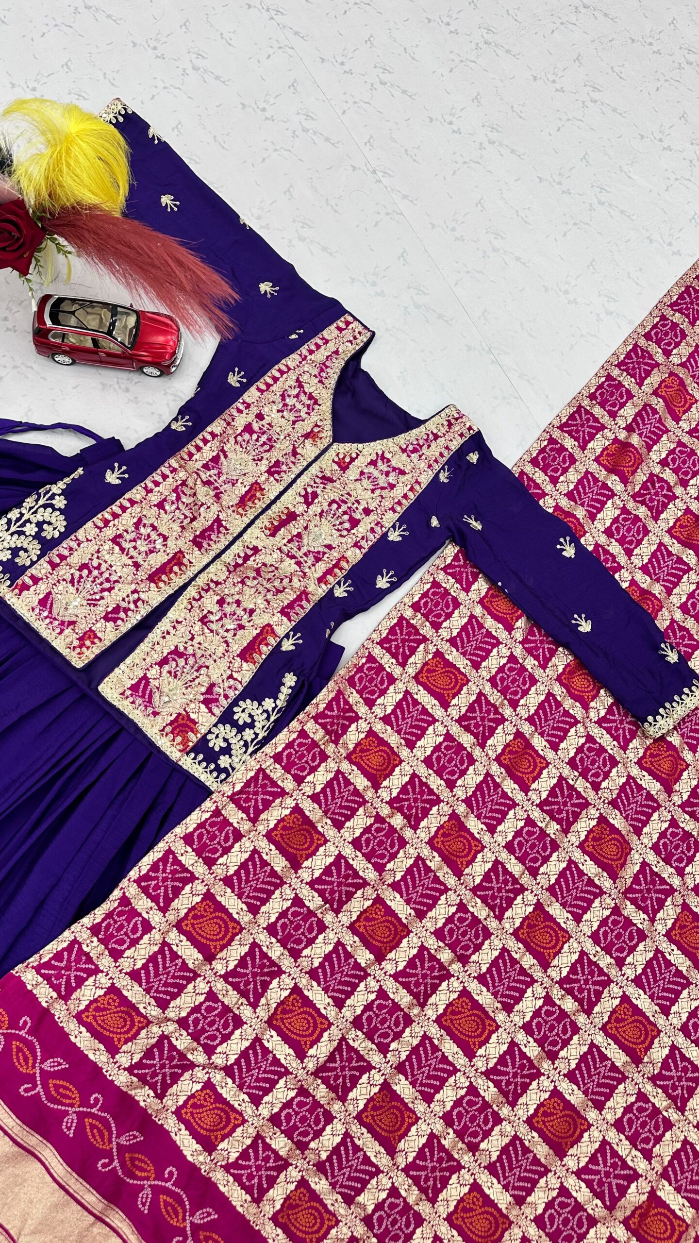 lekha Prisha Ram 190 Chinon Silk Heavy Embroidery Coading Sequins Work Kurti With Lehenga — Wholesale Lehenga wholesale from Surat — view 3