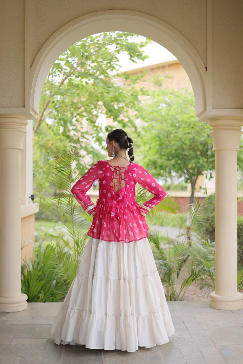 Lekha KA 5082 Kora Cotton Standard Frill Stitching Lehenga With Top Navratri Special — Singles wholesale from Surat — view 4