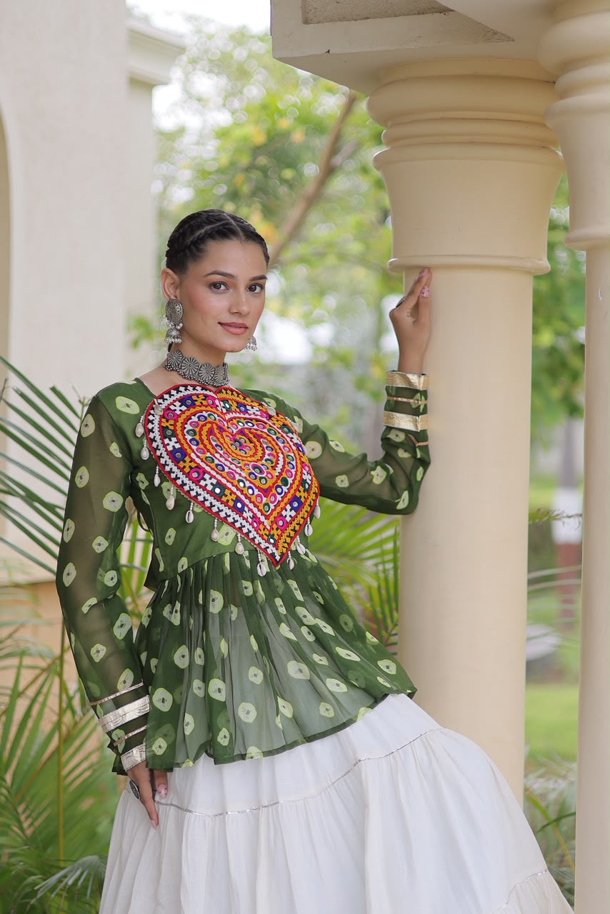 Lekha KA 5082 Kora Cotton Standard Frill Stitching Lehenga With Top Navratri Special — Singles wholesale from Surat — view 5