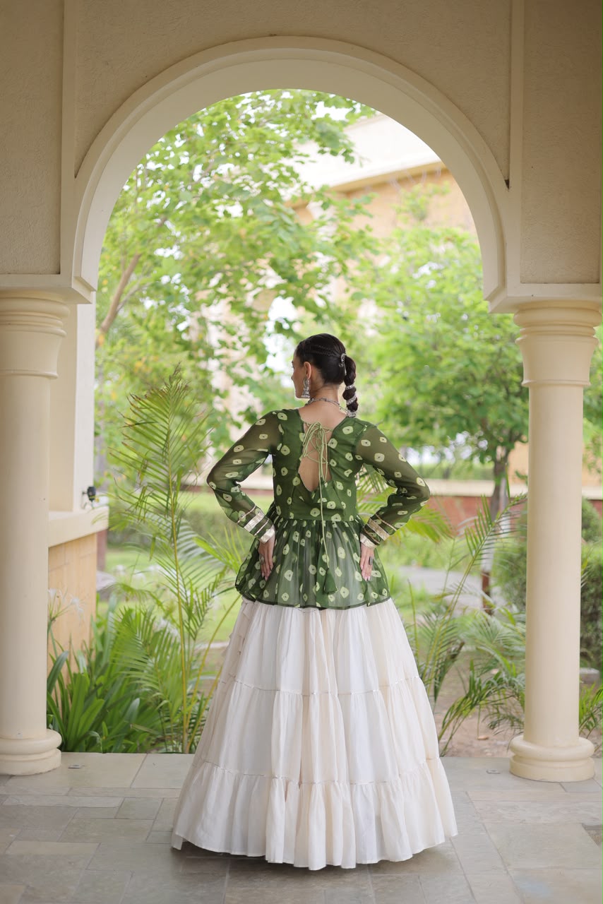 Lekha KA 5082 Kora Cotton Standard Frill Stitching Lehenga With Top Navratri Special — Singles wholesale from Surat — view 7