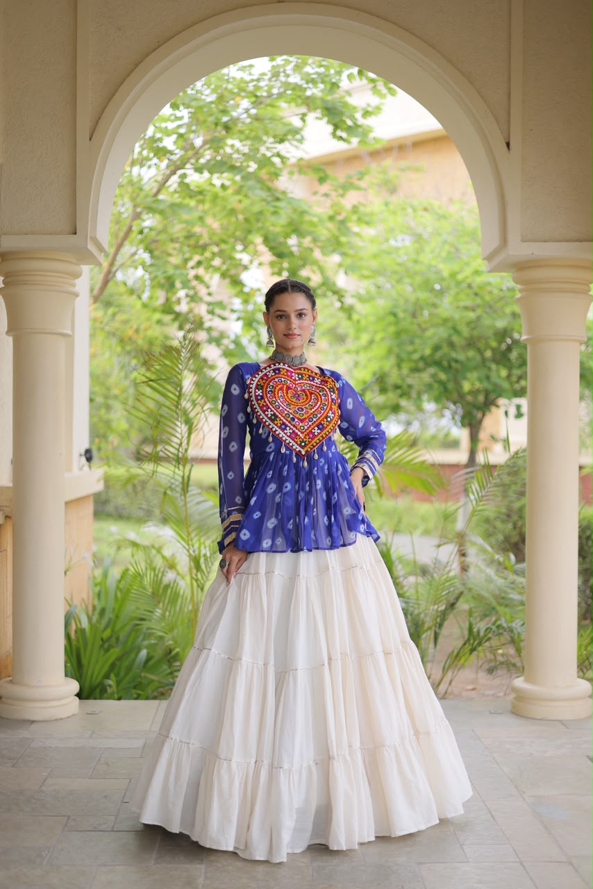 Lekha KA 5082 Kora Cotton Standard Frill Stitching Lehenga With Top Navratri Special — Singles wholesale from Surat — view 9