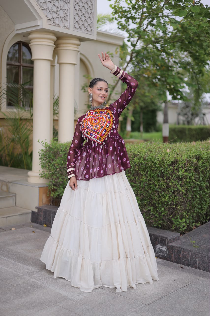 Lekha KA 5082 Kora Cotton Standard Frill Stitching Lehenga With Top Navratri Special — Singles wholesale from Surat — view 10