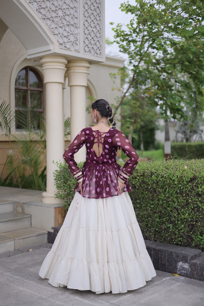 Lekha KA 5082 Kora Cotton Standard Frill Stitching Lehenga With Top Navratri Special — Singles wholesale from Surat — view 12