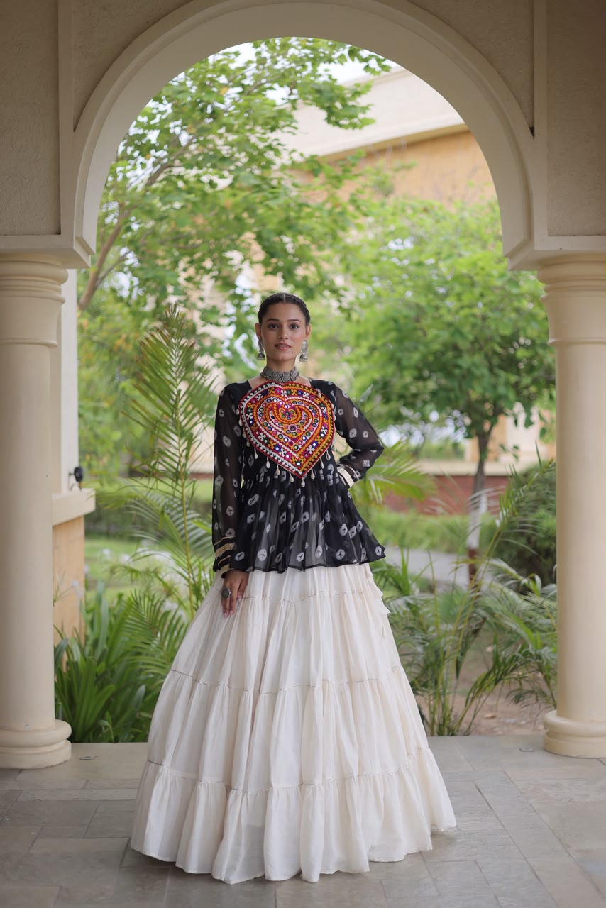 Lekha KA 5082 Kora Cotton Standard Frill Stitching Lehenga With Top Navratri Special — Singles wholesale from Surat — view 13
