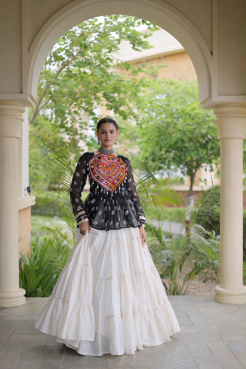 Lekha KA 5082 Kora Cotton Standard Frill Stitching Lehenga With Top Navratri Special — Singles wholesale from Surat — view 15