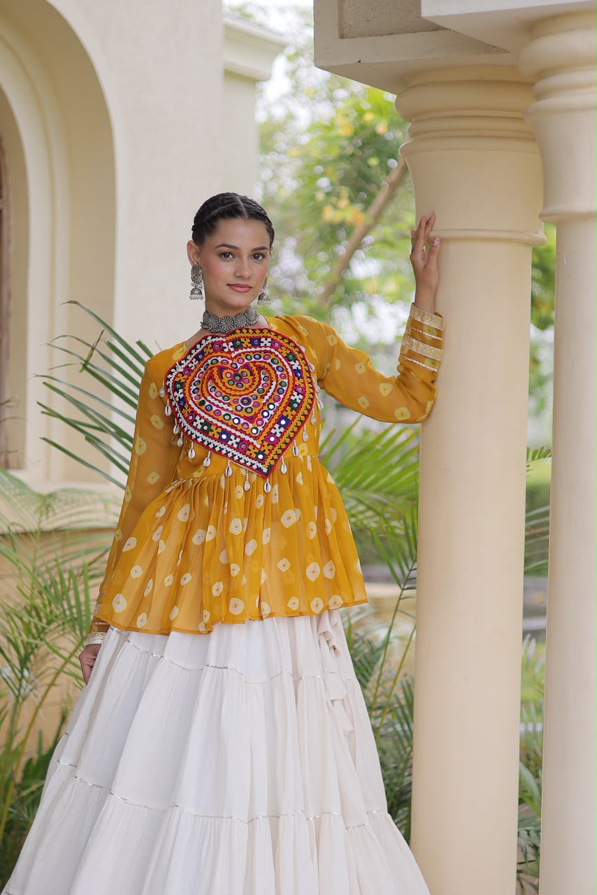 Lekha KA 5082 Kora Cotton Standard Frill Stitching Lehenga With Top Navratri Special — Singles wholesale from Surat — view 16