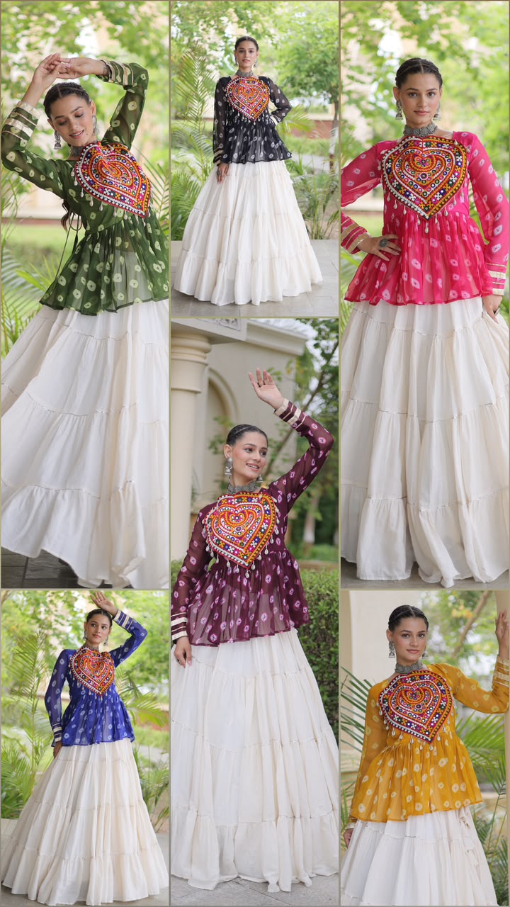 Lekha KA 5082 Kora Cotton Standard Frill Stitching Lehenga With Top Navratri Special — Singles wholesale from Surat — view 19