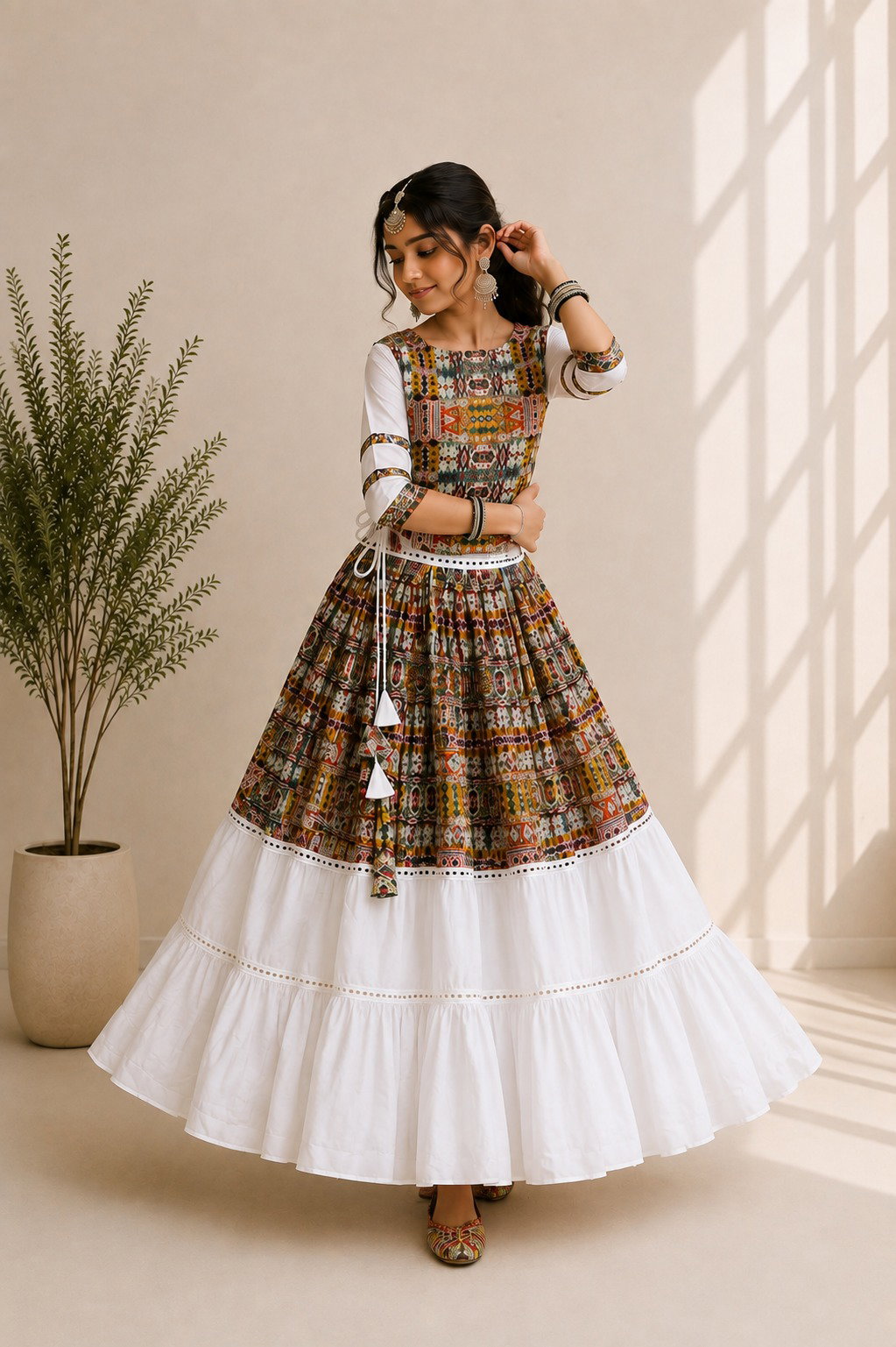 Aawiya 8057 Cotton Silk Gamthi Work Lehenga Choli — Singles wholesale from Surat — view 2