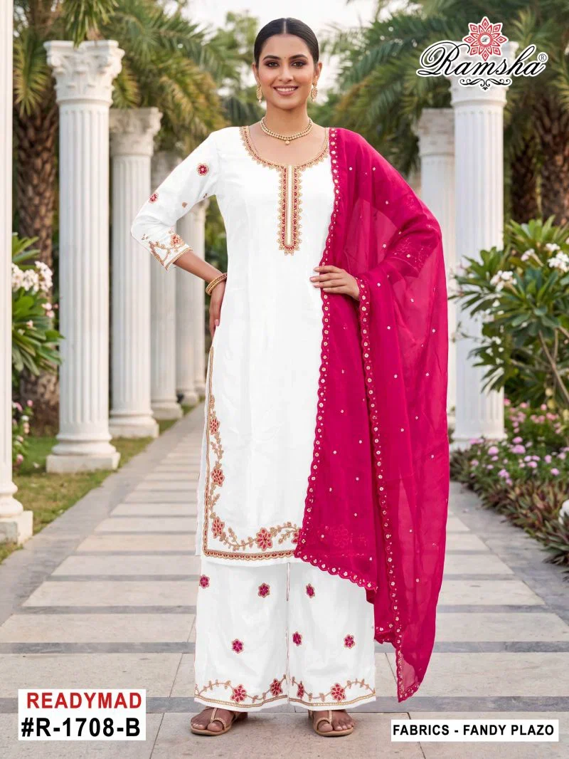 Ramsha R 1708 A To D Fandy Beats Work Salwar Kameez — Wholesale Salwar Suits, Ramsha wholesale from Surat - Gallery Image 2