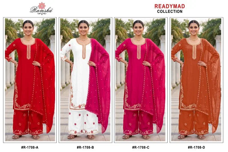 Ramsha R 1708 A To D Fandy Beats Work Salwar Kameez — Wholesale Salwar Suits, Ramsha wholesale from Surat — view 5