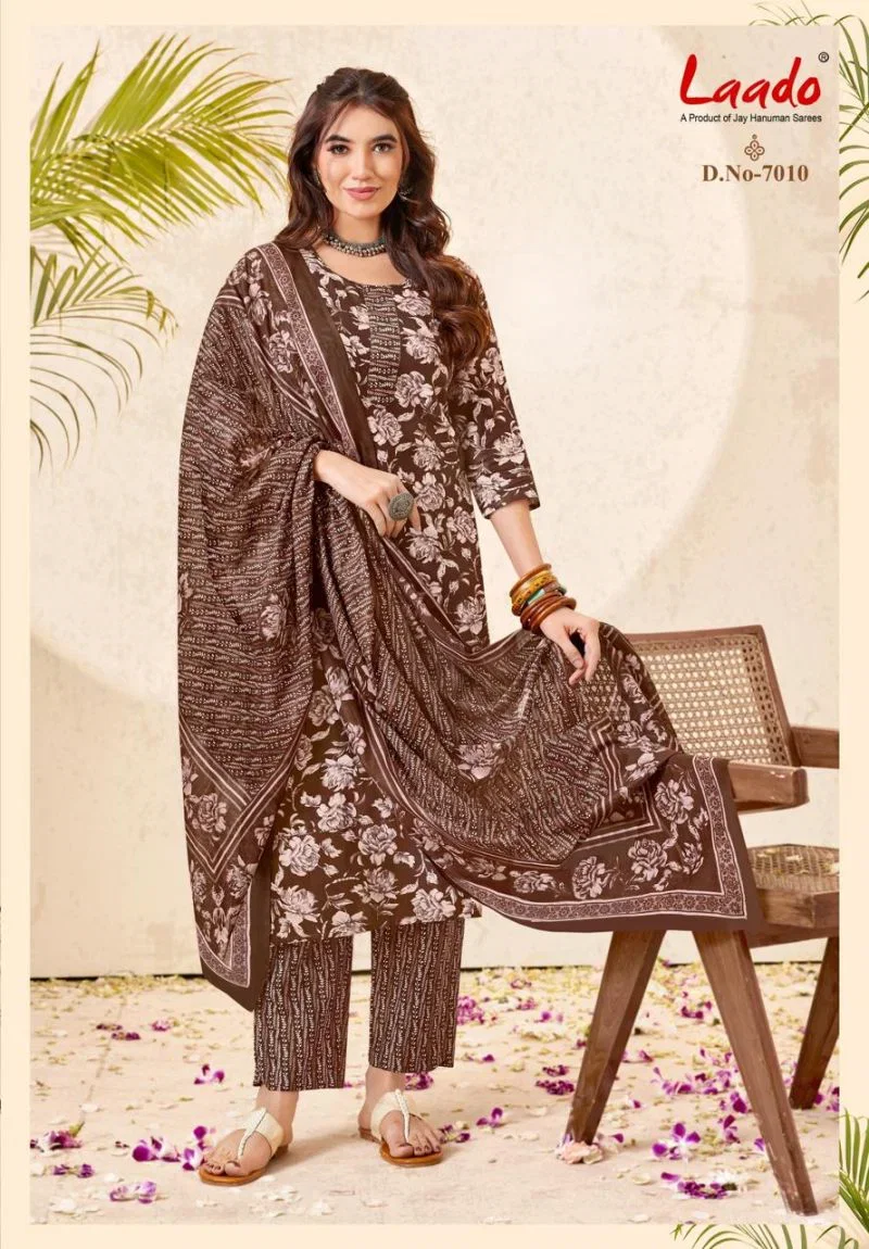 Laado Nargis Vol 7 Readymade Cotton Kurti Pant With Dupatta Set — Wholesale Dress Material, Laado wholesale from Surat - Gallery Image 2