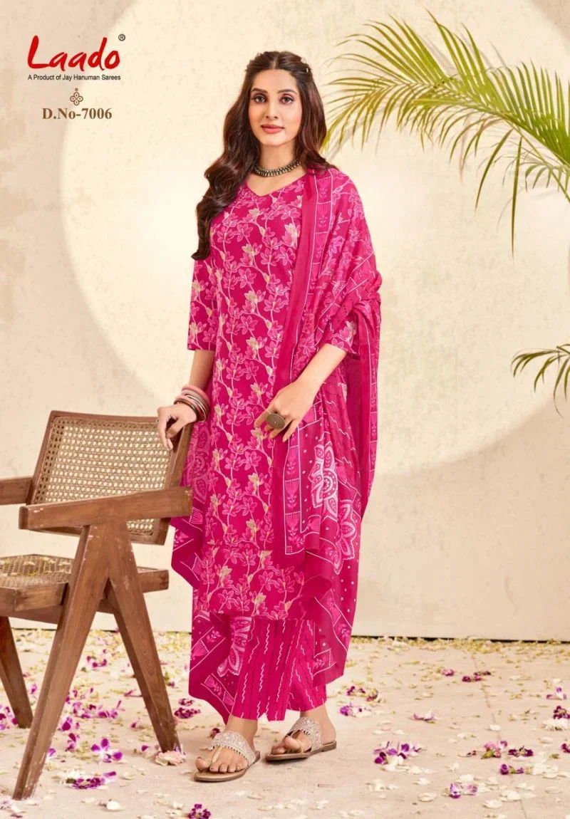 Laado Nargis Vol 7 Readymade Cotton Kurti Pant With Dupatta Set — Wholesale Dress Material, Laado wholesale from Surat - Gallery Image 4
