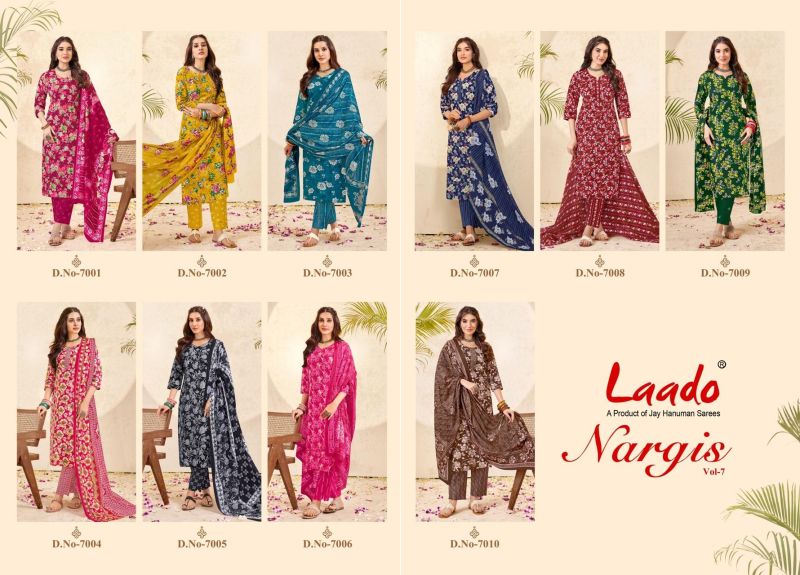 Laado Nargis Vol 7 Readymade Cotton Kurti Pant With Dupatta Set — Wholesale Dress Material, Laado wholesale from Surat — view 11