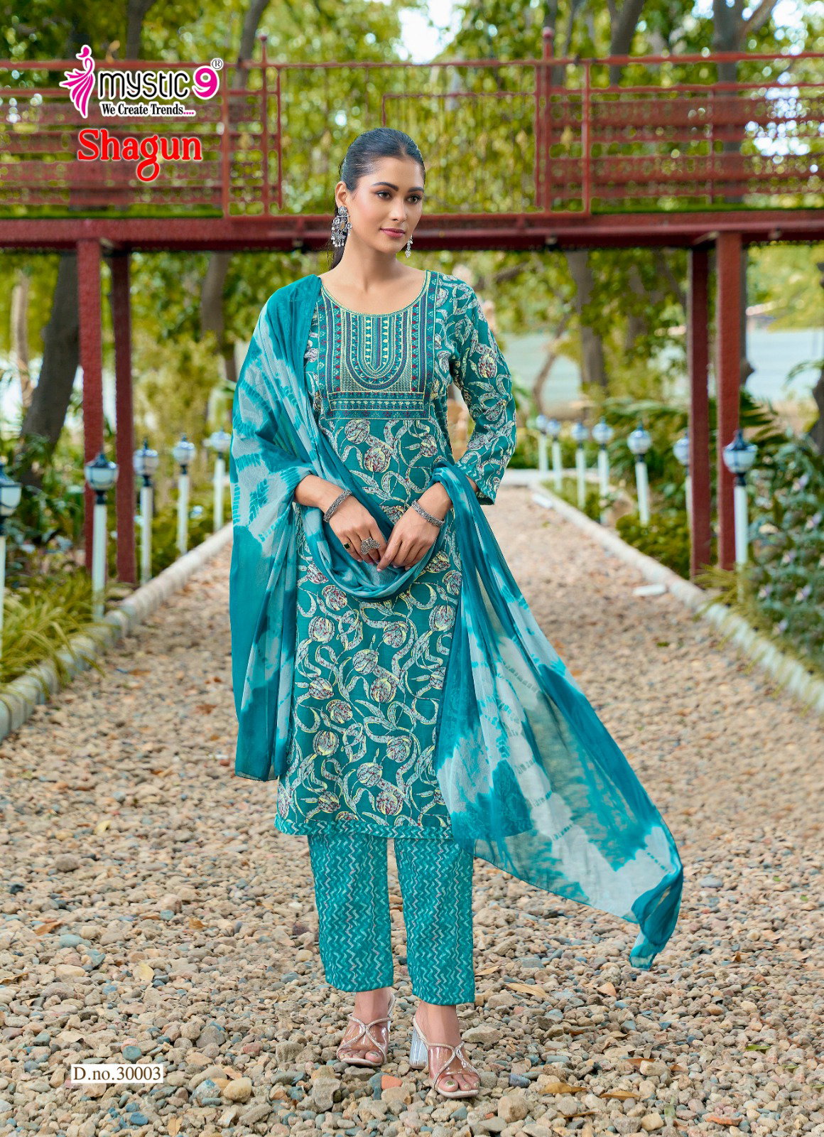 Mystic 9 Inaya Vol 1 Viscose Slub Lycra Kurti Bottom With Dupatta Set — Wholesale Readymade Suit wholesale from Surat — view 3
