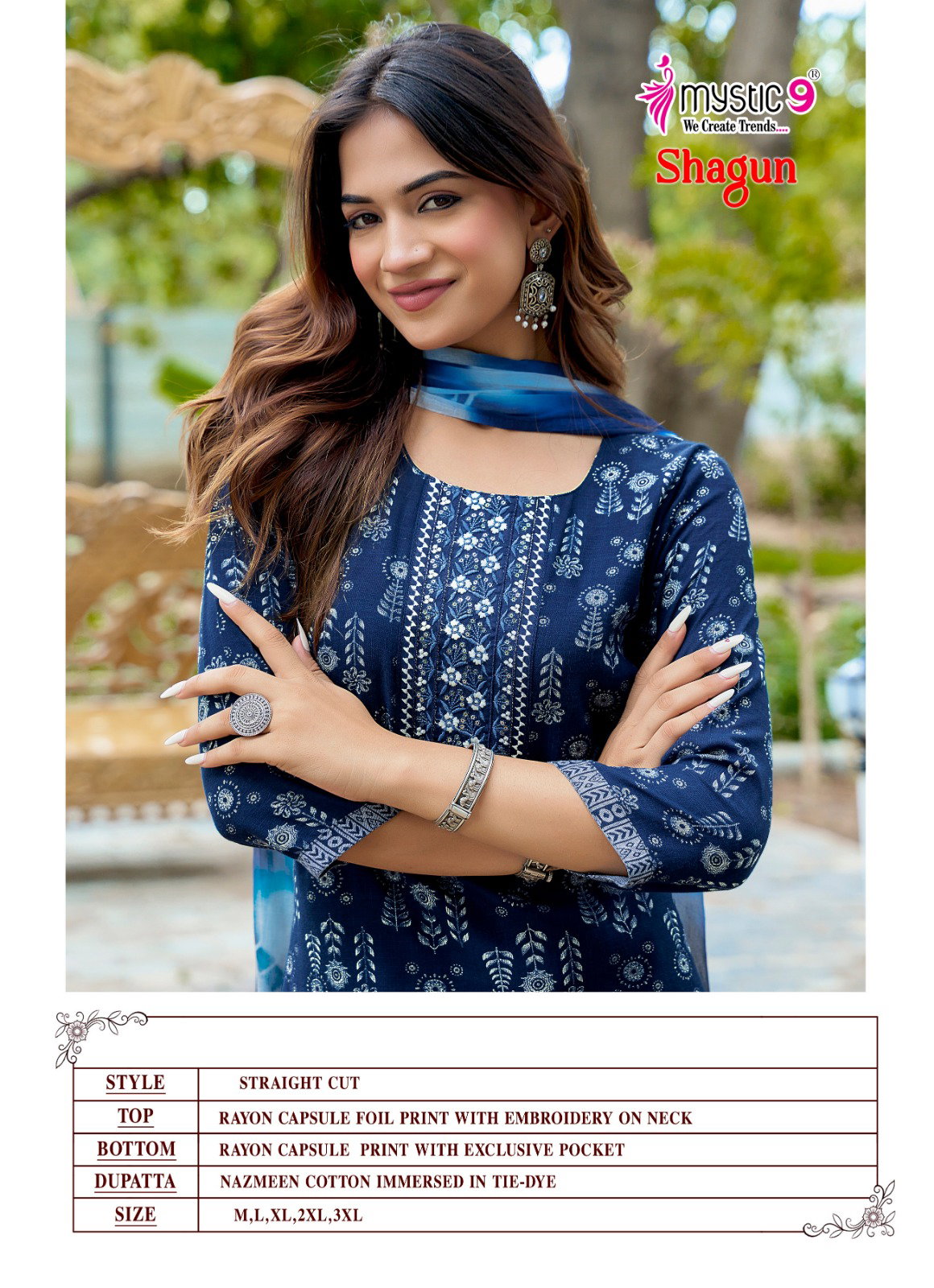 Mystic 9 Inaya Vol 1 Viscose Slub Lycra Kurti Bottom With Dupatta Set — Wholesale Readymade Suit wholesale from Surat — view 10