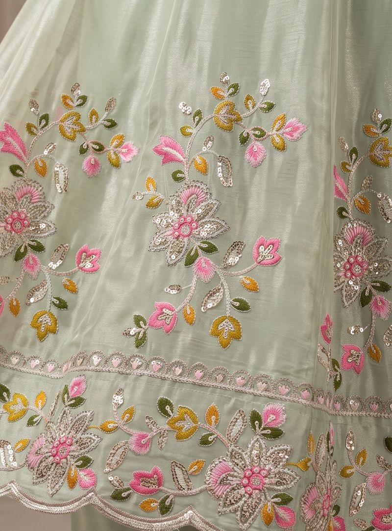 Aurraa Mastani Chinon Embroidered Kurti With Ghagra Dupatta Set — Designer Lehenga Choli wholesale from Surat - Gallery Image 4