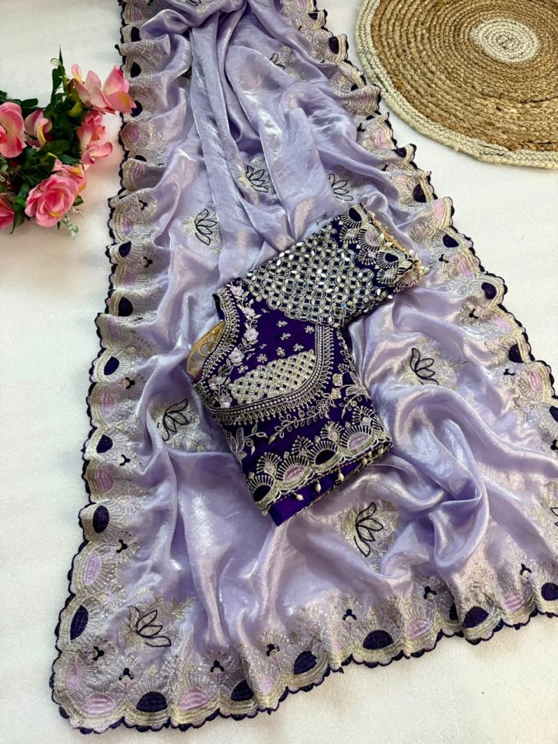 Vt 901 T Fandy Satin Embroidery Worked Designer Saree Catalog — Festival Sarees, Vardan Ethnic wholesale from Surat — view 12