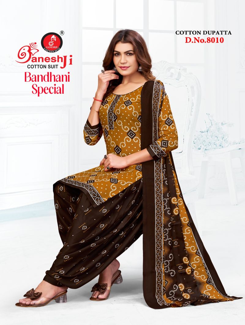 Ganeshji Bandhani Vol 8 Soft Cotton Printed Fancy Dress Material — Wholesale Readymade Suit, Vardan Ethnic wholesale from Surat — view 8