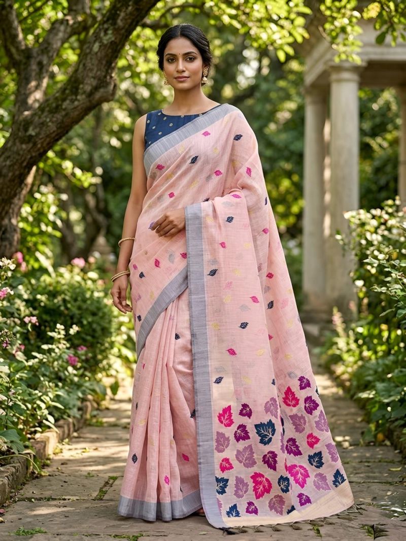 Mv Vis 1 Jamdhani Cotton Silk Floral Printed Saree Catalog — Saree, Vardan Ethnic wholesale from Surat — view 2