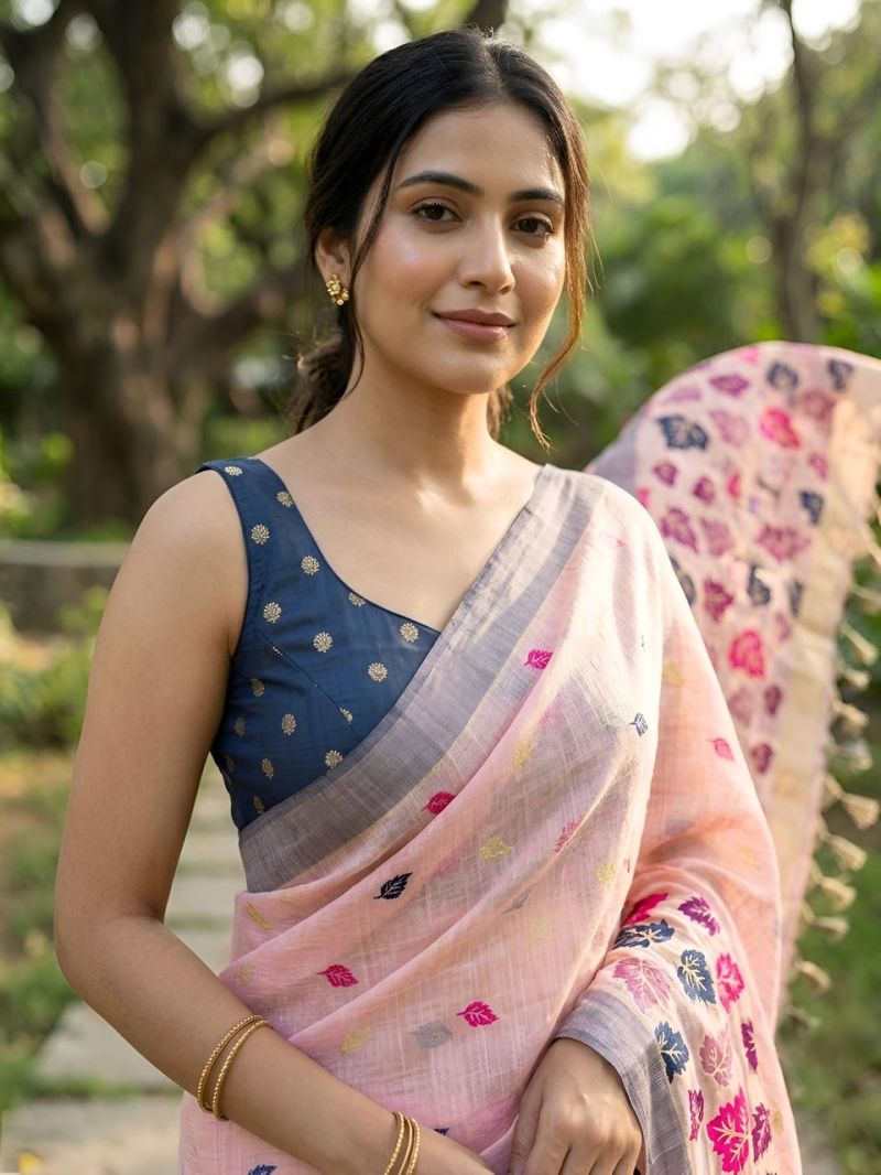 Mv Vis 1 Jamdhani Cotton Silk Floral Printed Saree Catalog — Saree, Vardan Ethnic wholesale from Surat — view 4