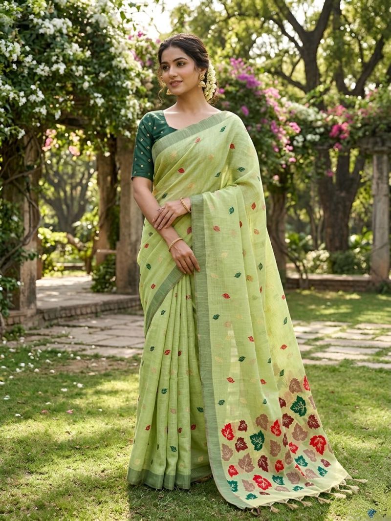 Mv Vis 1 Jamdhani Cotton Silk Floral Printed Saree Catalog — Saree, Vardan Ethnic wholesale from Surat — view 8