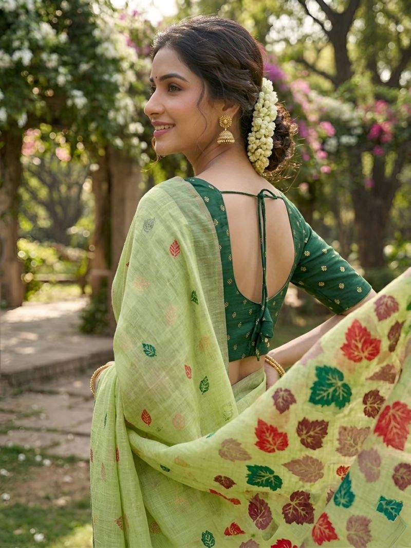Mv Vis 1 Jamdhani Cotton Silk Floral Printed Saree Catalog — Saree, Vardan Ethnic wholesale from Surat — view 9
