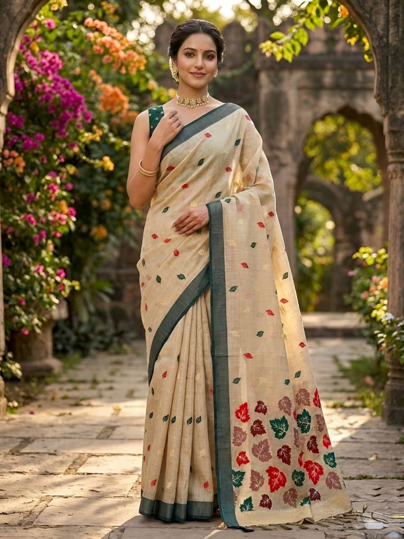 Mv Vis 1 Jamdhani Cotton Silk Floral Printed Saree Catalog — Saree, Vardan Ethnic wholesale from Surat — view 11