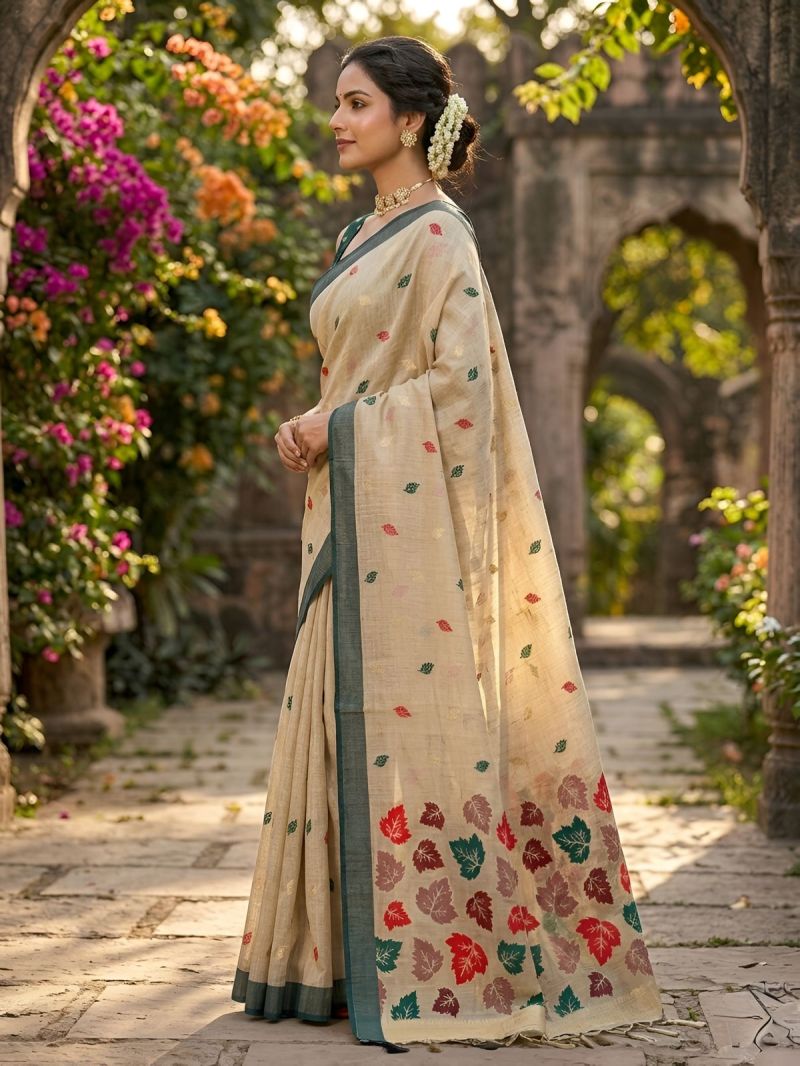 Mv Vis 1 Jamdhani Cotton Silk Floral Printed Saree Catalog — Saree, Vardan Ethnic wholesale from Surat — view 12