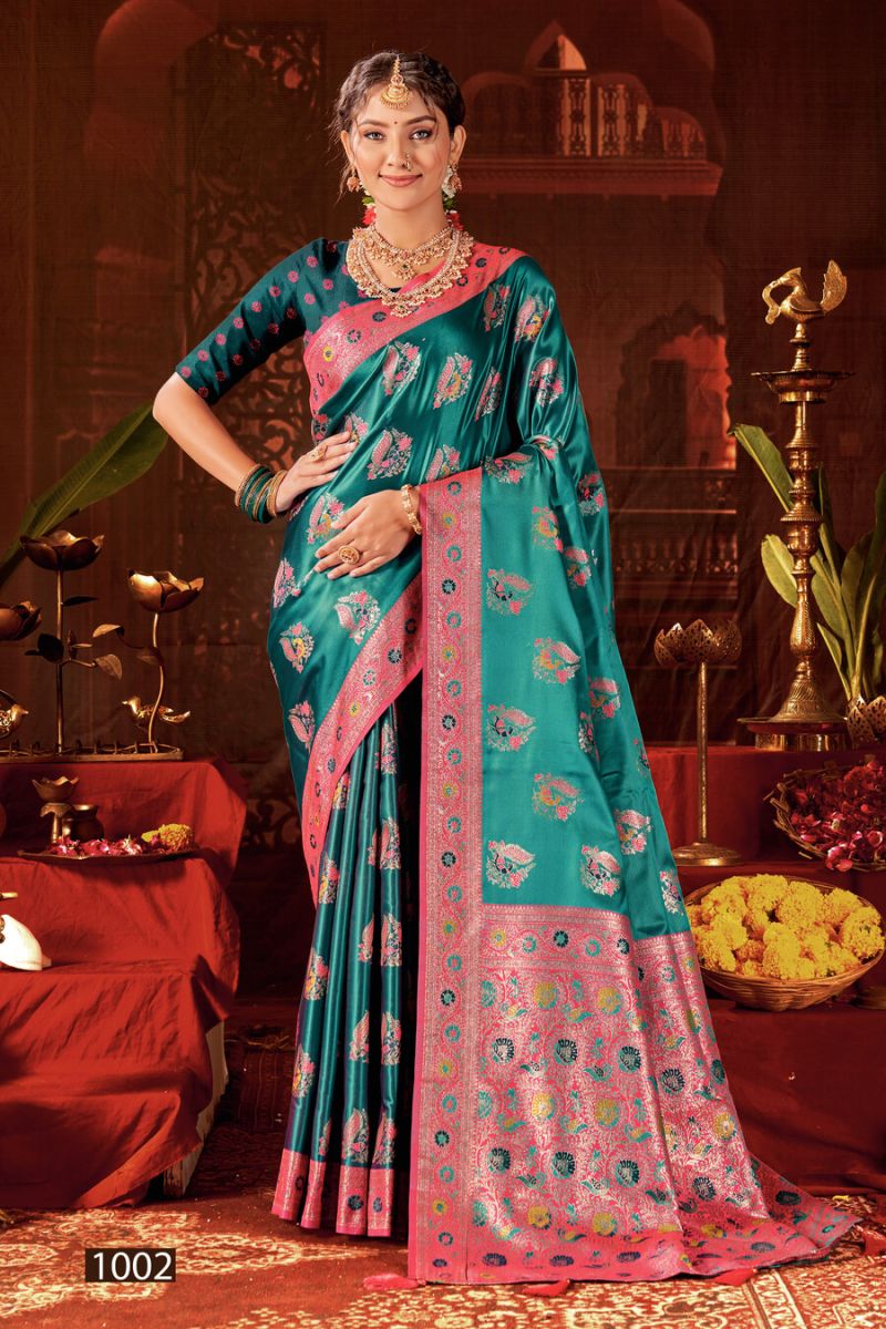 Saroj Ladlee Satin Vol 1 Satin Silk Saree Catalog — Festival Sarees, Vardan Ethnic wholesale from Surat — view 2