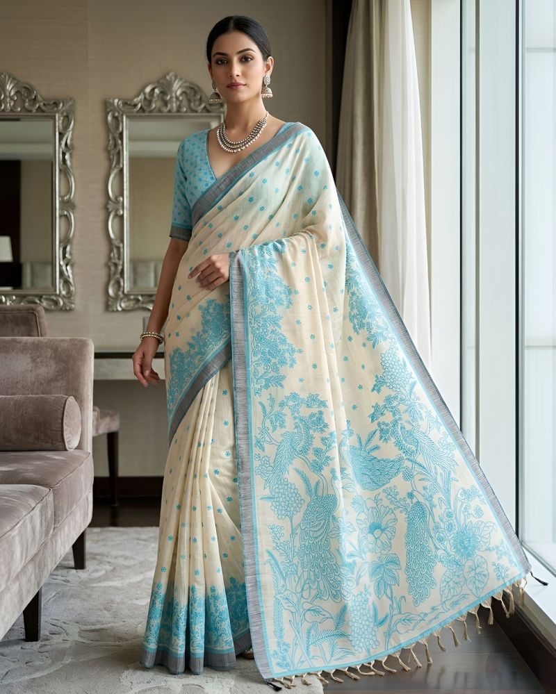 Mv Vis 3 Cotton Silk Floral Printed Saree Catalog