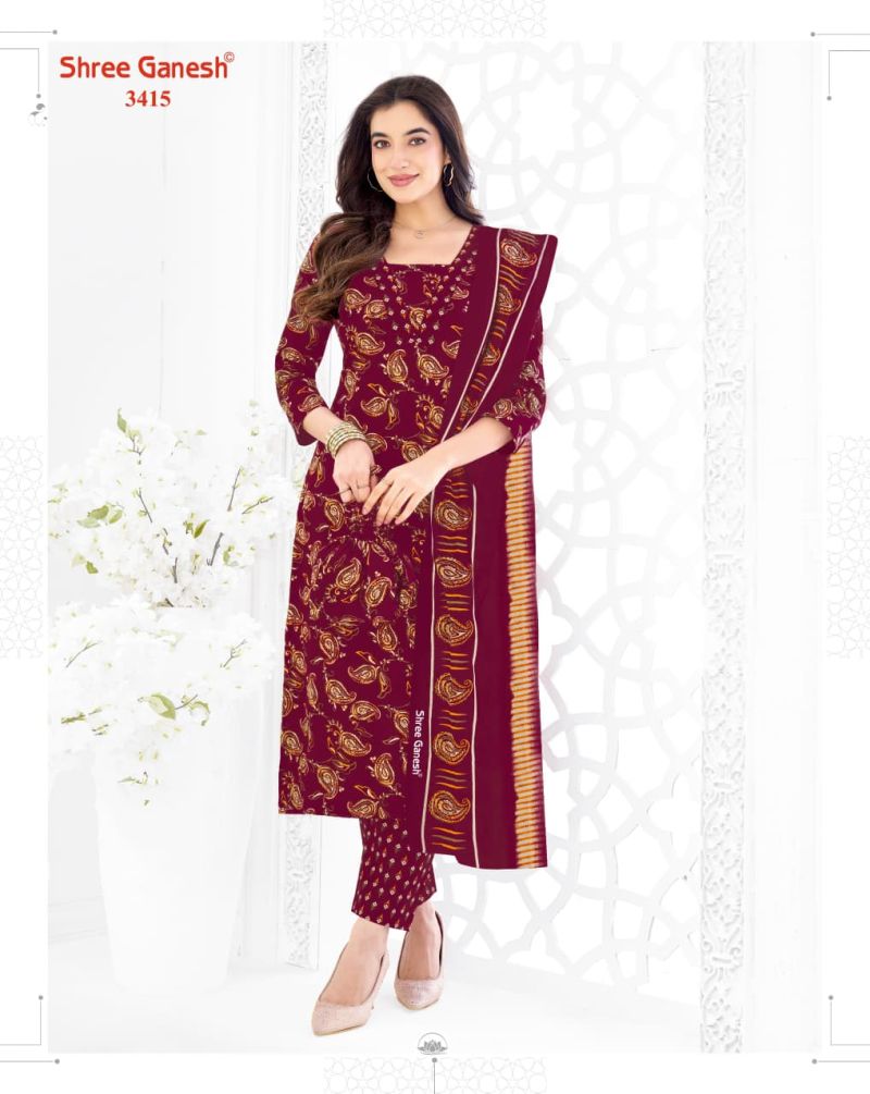 Shree Ganesh Samaiyra Vol 24 Cotton Printed Dress Material — Wholesale Salwar Suits, Vardan Ethnic wholesale from Surat — view 16