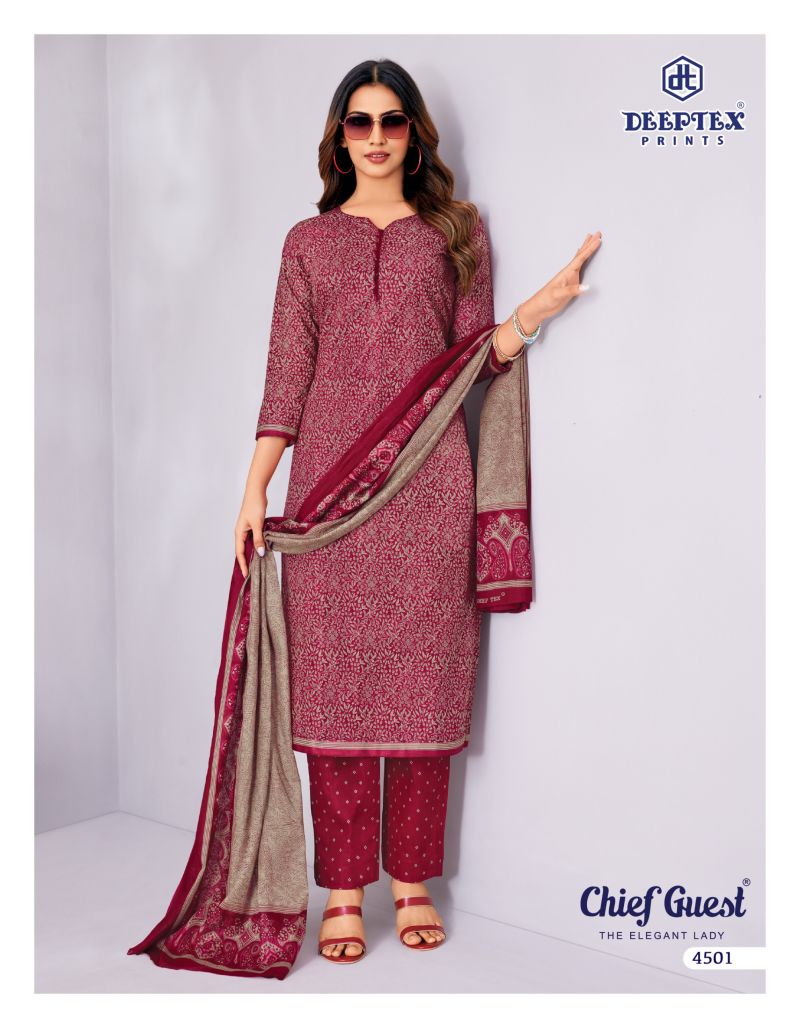 Deeptex Chief Guest Vol 45 Cotton Printed Dress Material — Wholesale Salwar Suits, Vardan Ethnic wholesale from Surat — view 7