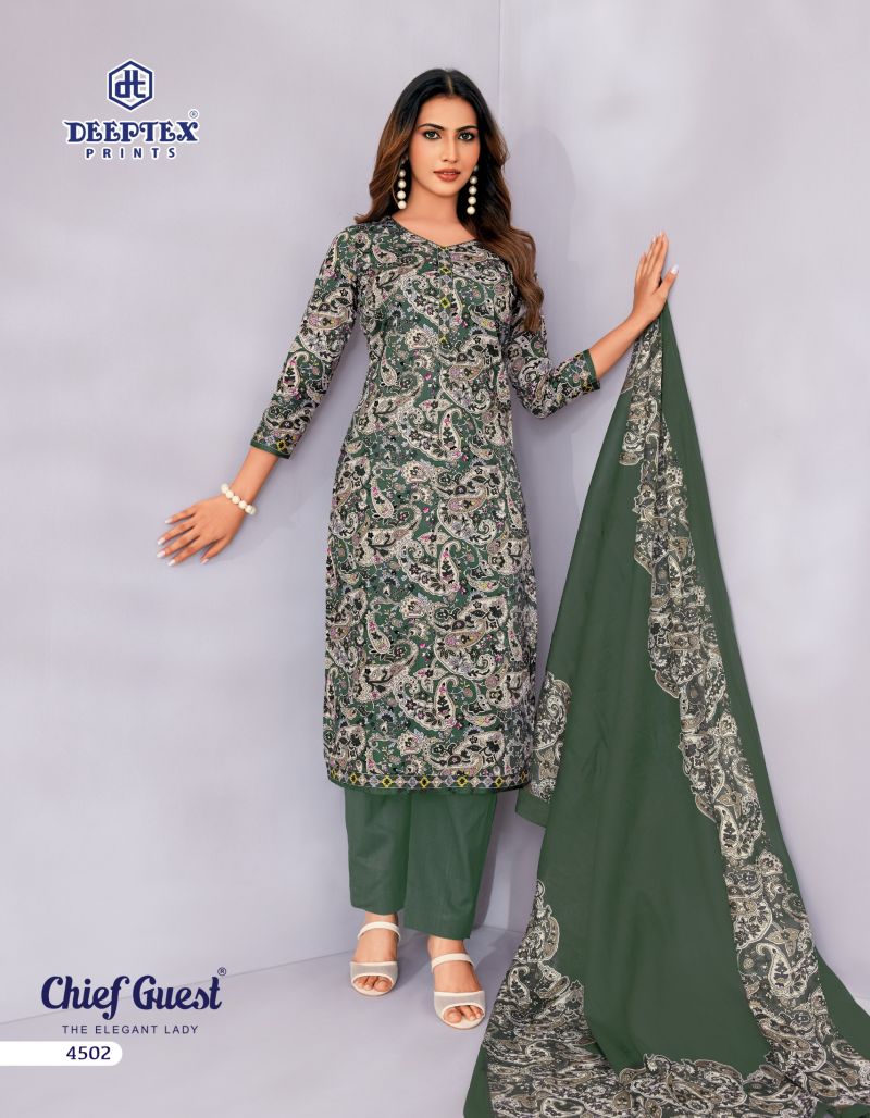 Deeptex Chief Guest Vol 45 Cotton Printed Dress Material — Wholesale Salwar Suits, Vardan Ethnic wholesale from Surat — view 8